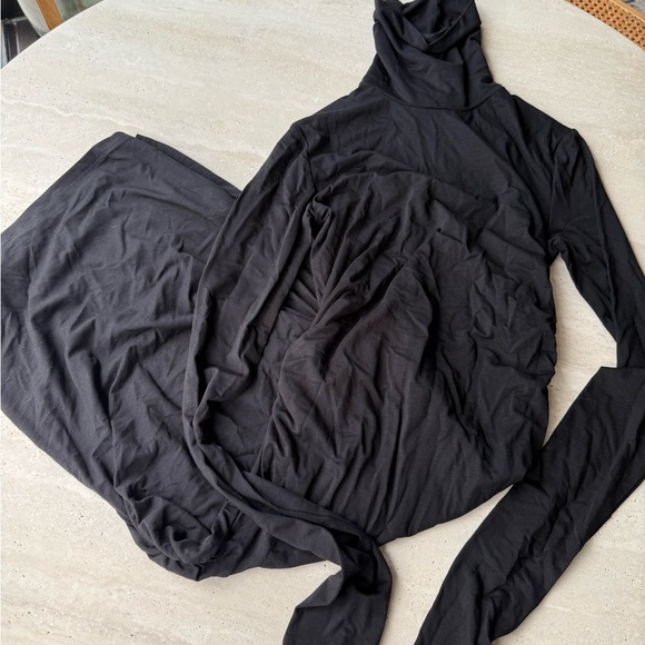 Marcella NYC Black Turtleneck Ruched Dress NWOT XS - Picture 1 of 6